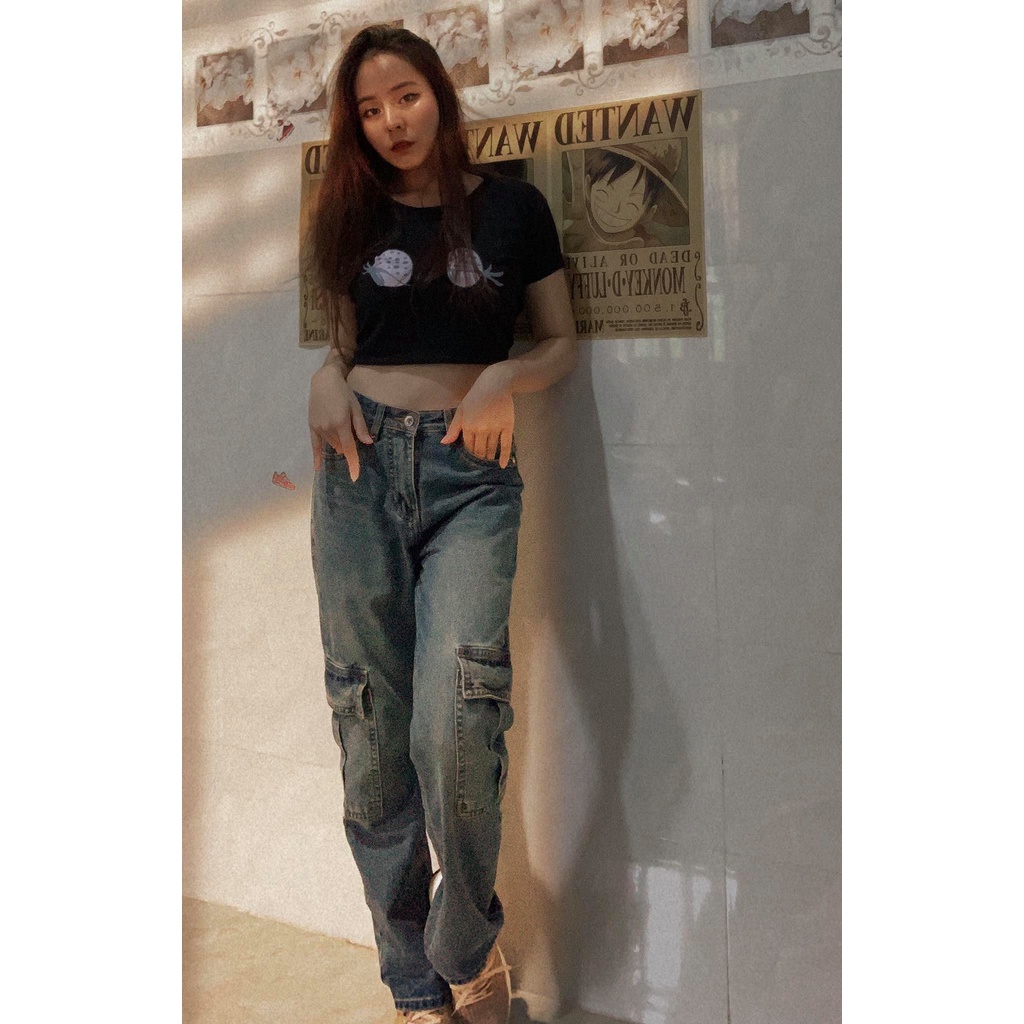 [Có BIGSIZE] quần jeans baggy lưng cao.