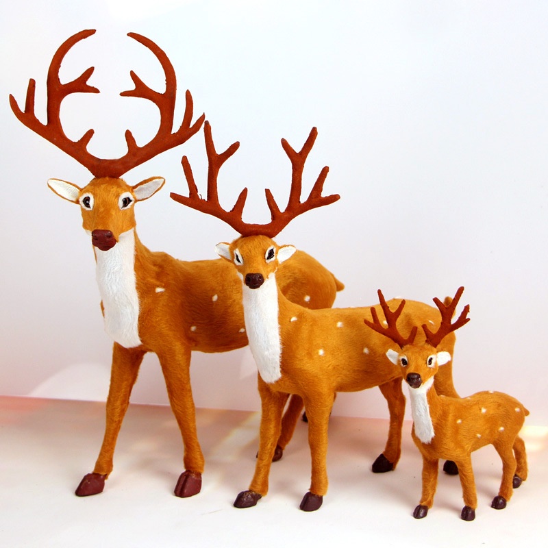 Mô hình tuần lộc bằng nhựa 4 kích thước trang trí lễ giáng sinh