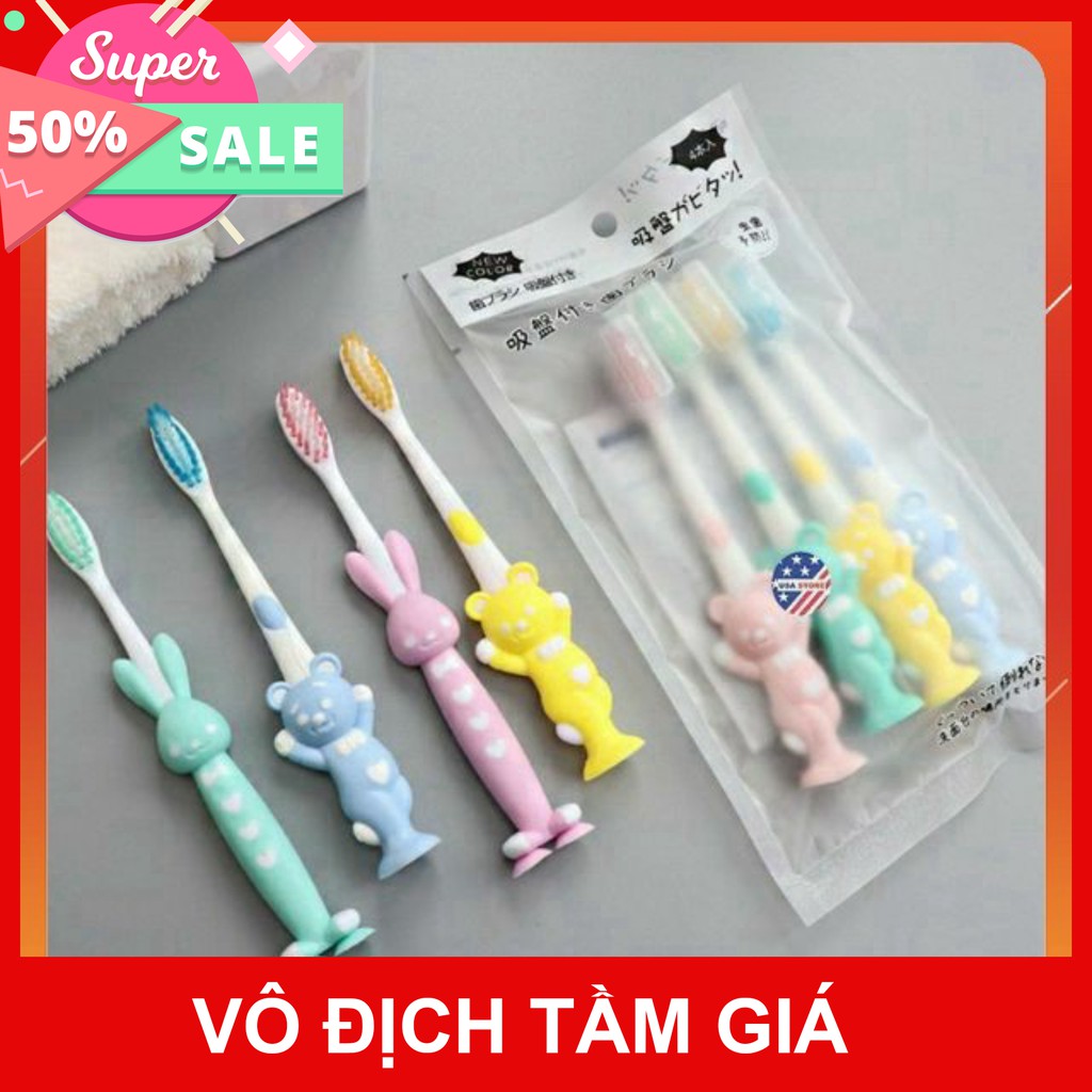 Set 4 Bàn Chải Đánh Răng Xuất Nhật Siêu Mềm Cho Bé  sỉ mua ngay giảm giá 50% cho khách hàng