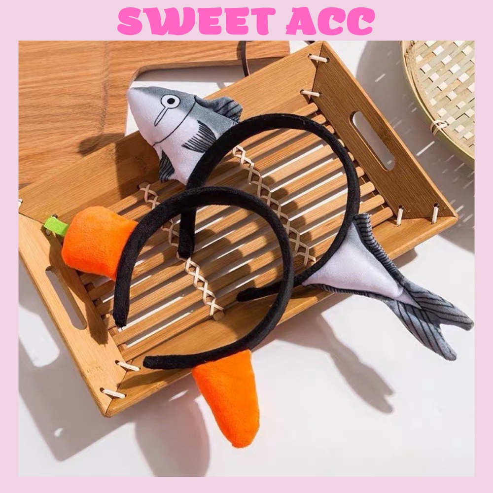 Bờm cà rốt cài tóc con cá cute dễ thương unisex