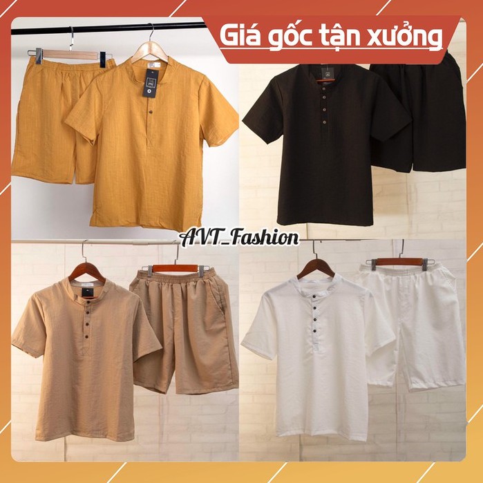 Bộ Đũi Nam cổ tàu cao cấp AVT chất liệu đũi mát mẻ, Bộ Quần Áo hè phong cách trẻ trung, năng động