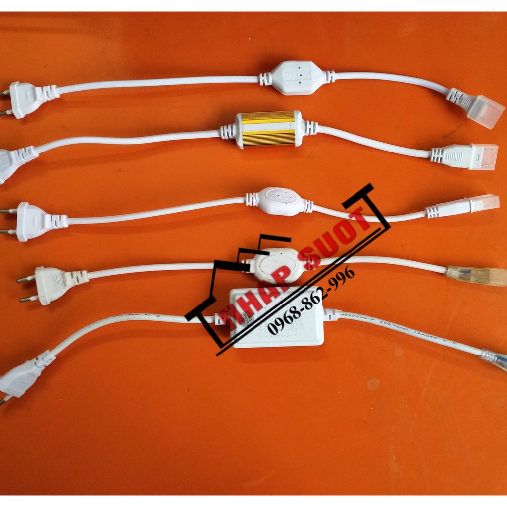 Rắc nguồn led dây, chân cắm dây led 220v 1, 2, 3 hàng  mắt 5050, 2835, 5730, 3014