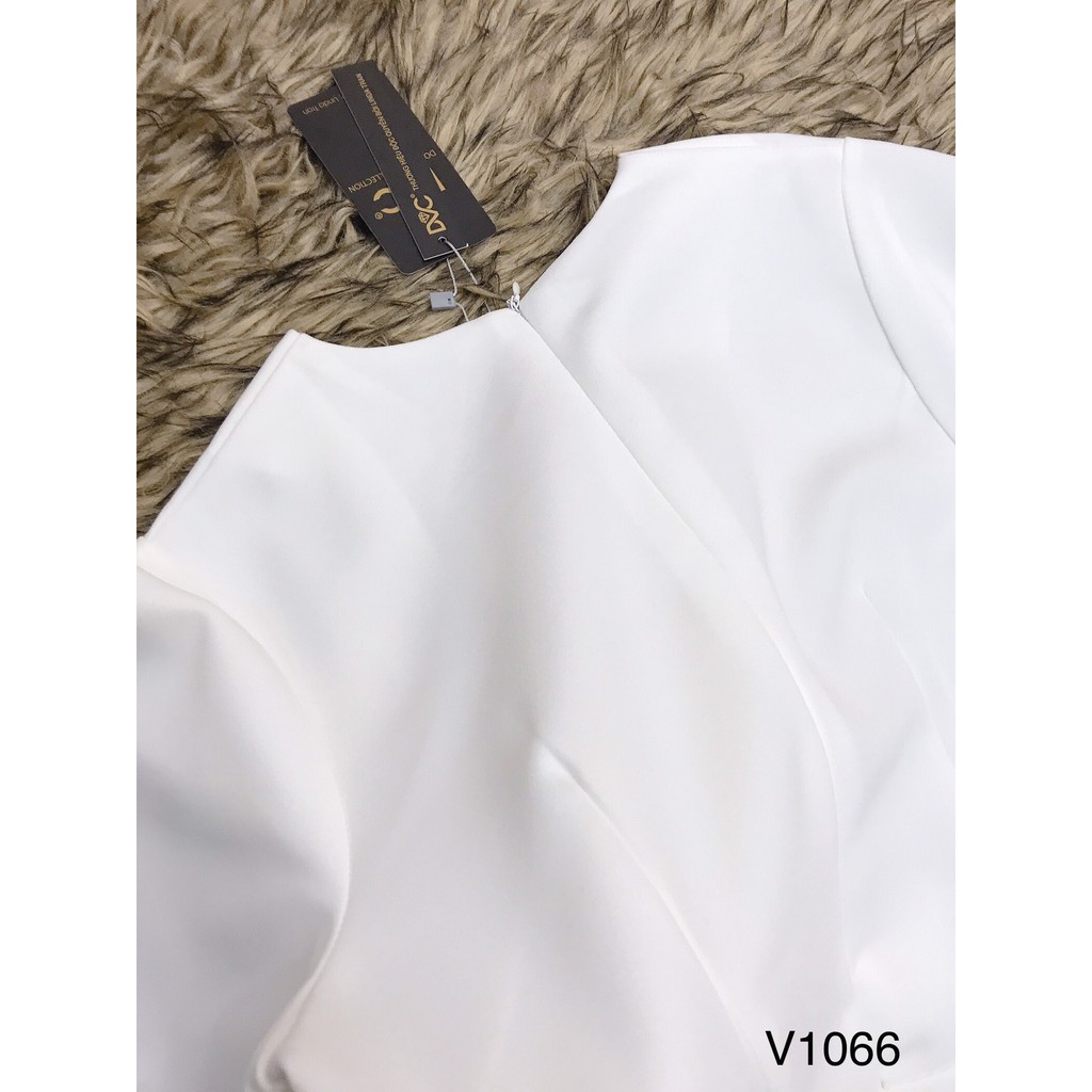 [ xả kho ] MiD Mie Design - Đầm trắng đuôi cá hàng thiết kế V1066 ảnh thật