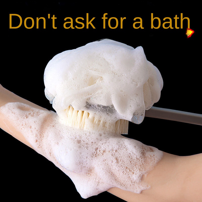 Bàn Chải Tắm Hai Mặt Lông Mềm Tay Cầm Dài Dùng Khi Tắm