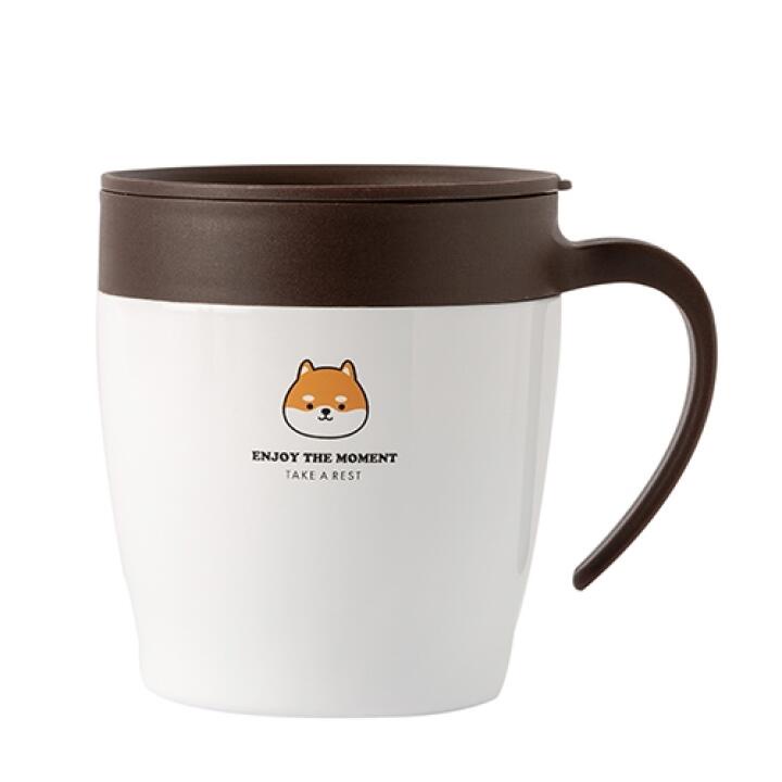 Cốc Uống Nước ARTBOX Inox Có Tay Cầm In Hình Chú Chó Shiba