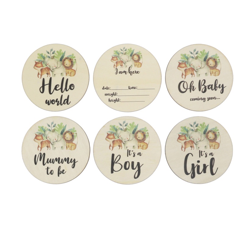 Set 6 Tấm Thẻ Đánh Dấu Cột Mốc Phát Triển Theo Tháng Làm Phụ Kiện Chụp Ảnh Kỷ Niệm Cho Bé Sơ Sinh