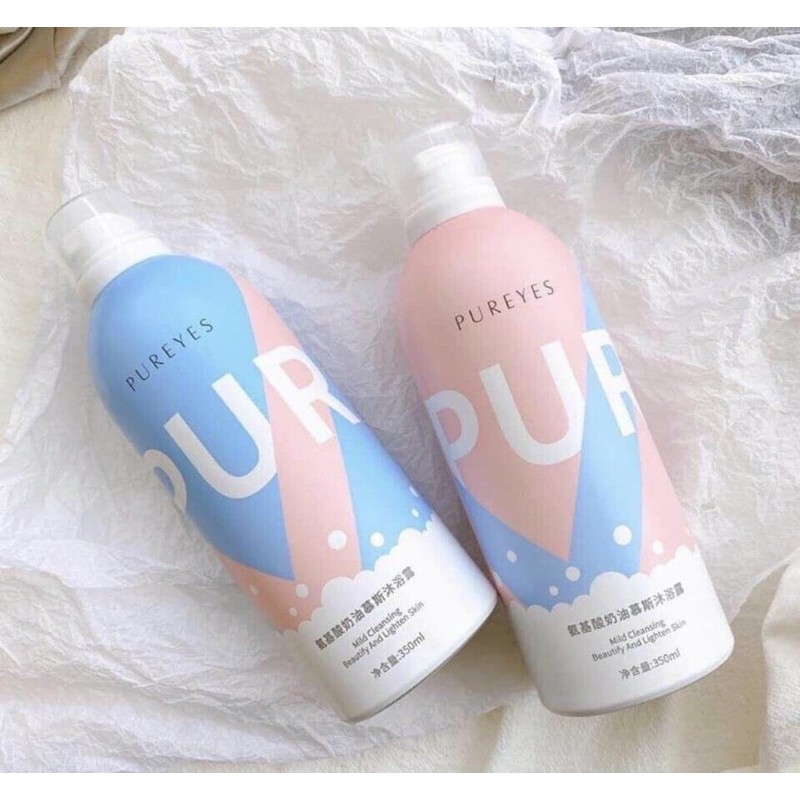 Sữa tắm tạo bọt làm trắng da Pureyes 350ml (được chọn màu)