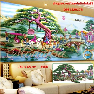 Tranh đính đá phong cảnh Vinh quy bái tổ y8052 (180X85) CM