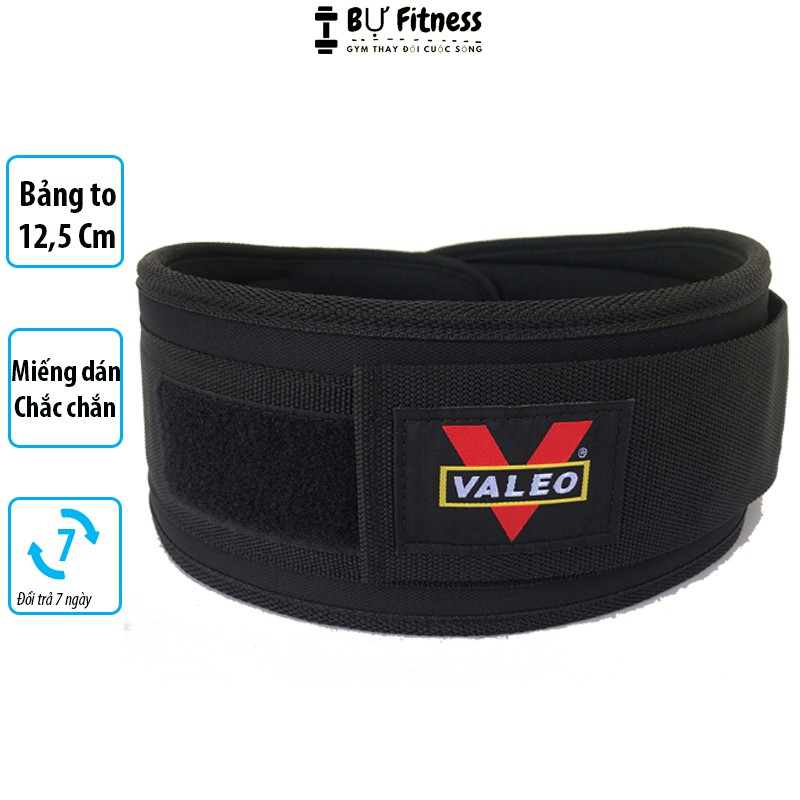 Đai lưng cột sống VALEO bản to 12,5cm, đai tập gym phụ kiện thể thao chính hãng