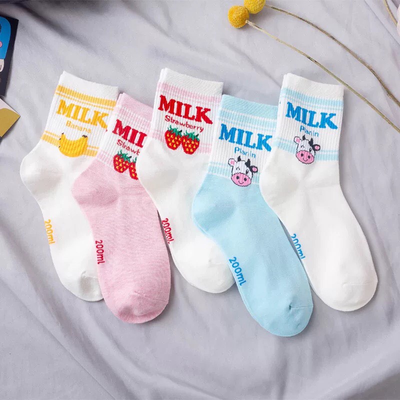 tất cổ cao Milk dễ thương, vỡ nữ cổ cao milk phong cách Hàn quốc BIO SHOP