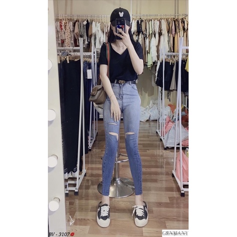 ( Mã 306 ) QUẦN JEANS ÔM LOANG OMBER RÁCH GỐI