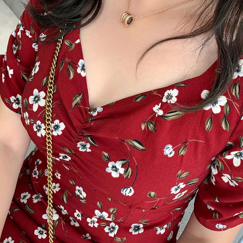 SẴN Váy đỏ hoa nhí bigsize 6-100kg