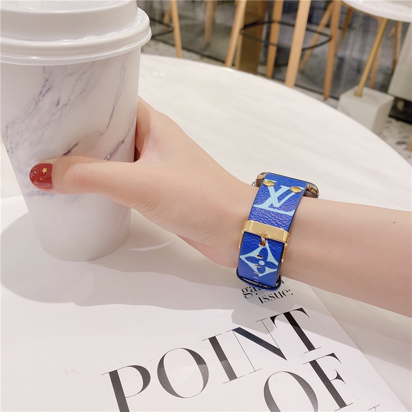 Dây Đeo Bằng Da LV Dành Cho Đồng Hồ Thông Minh Apple Watch 8 Ultra 7 49mm 45mm 41mm 44mm 40mm 42mm 38mm i-Watch 6 SE 5 4 3