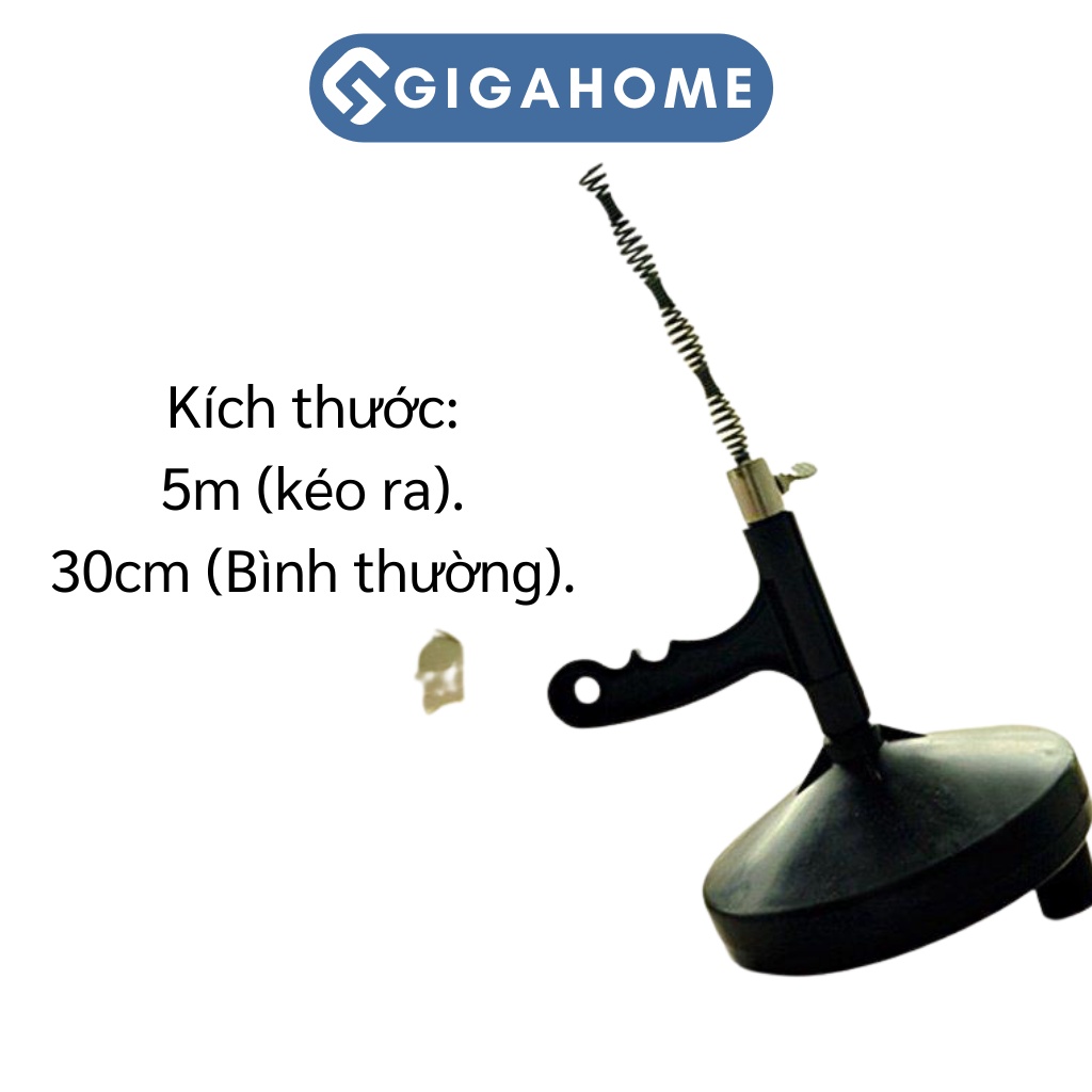 Dụng Cụ Thông Tắc Cống/ Bồn Cầu GIGAHOME Lò Xo Dài 5M, Có Tay Cầm Xoay 3571