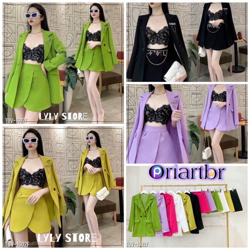 🔥FREESHIP🔥SET BỘ ÁO VEST + QUẦN GIẢ VÁY CỰC XINH .NHIỀU MÀU CỰC HOTT