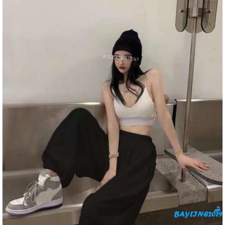 Set Áo Dây Hở Lưng + Quần Dài Lưng Cao Ống Rộng Thời Trang Cho Nữ