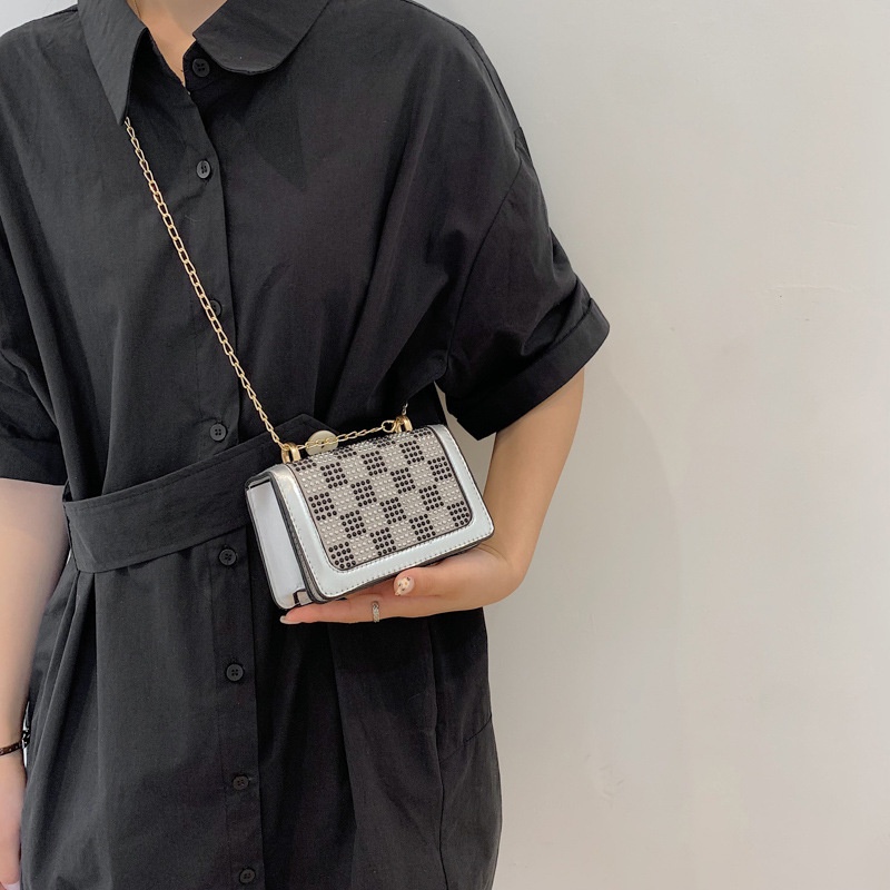 Túi Đeo JASMIN NOIR Chéo Họa Tiết Kẻ Ô Kim Cương Cho Nữ