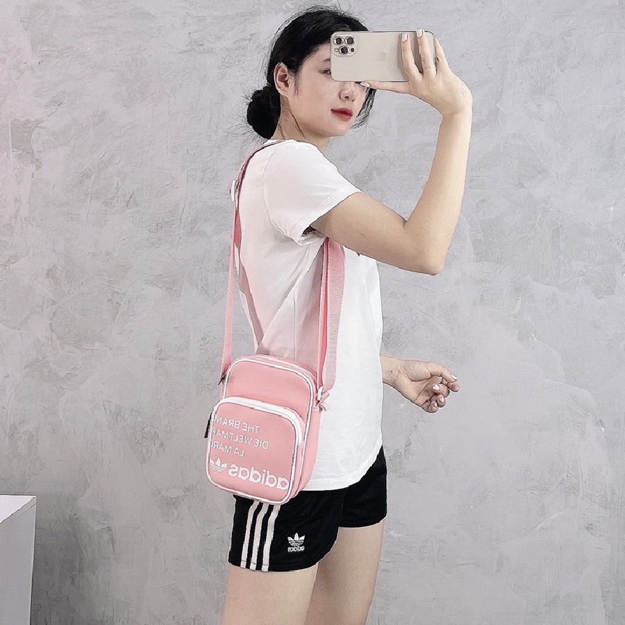 Túi Đeo Chéo Adidas Hồng Vintage Mini Bag Pink Full Tag Code