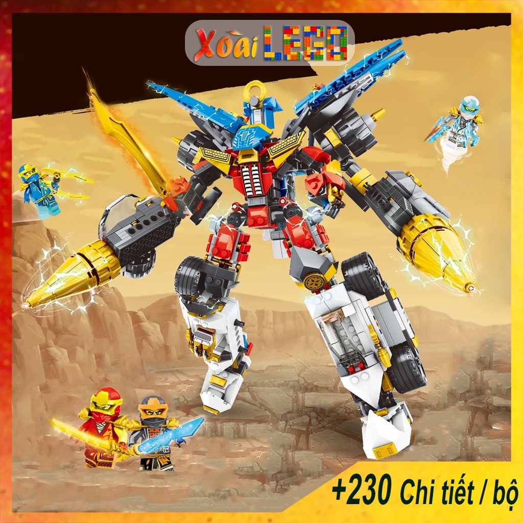 Đồ chơi lắp ráp,lego ninjago robot kết hợp 4in1 +230 chi tiết/bộ (size lớn)