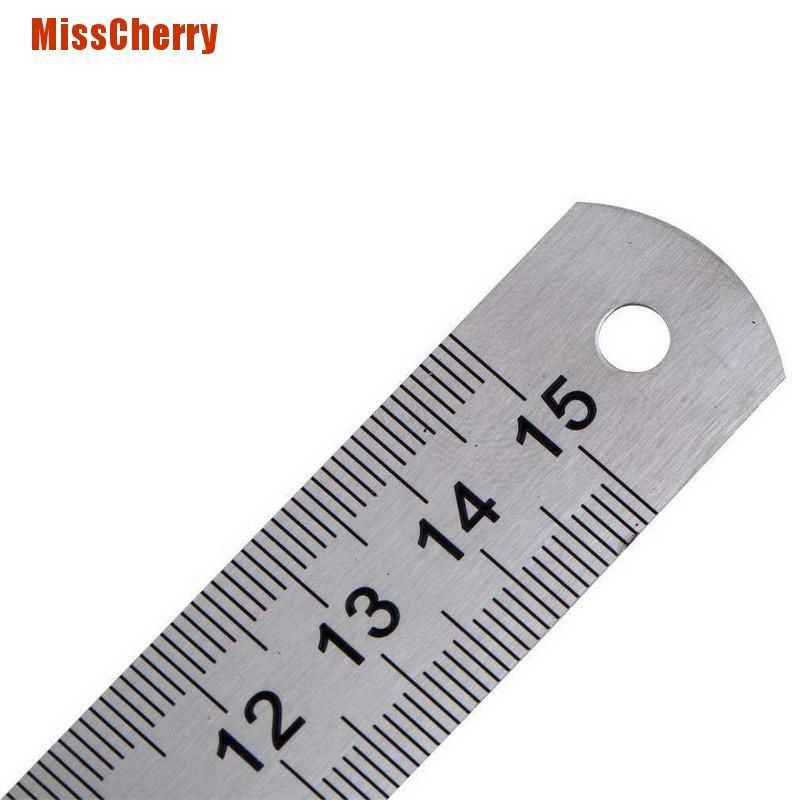 Thước đo thẳng 2 mặt bằng thép không gỉ 15cm 6 inch