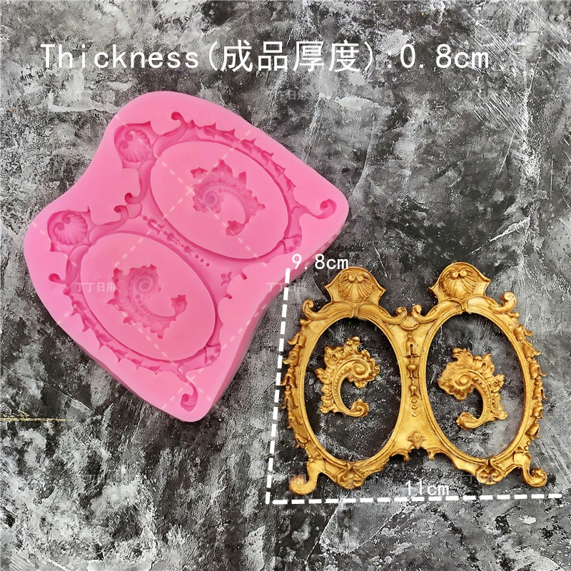 Khuôn silicone mềm dùng làm bánh kẹo hình khung gương DIY