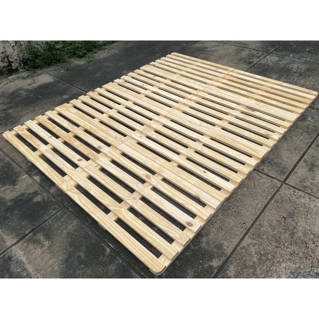 Giường Ngủ Pallet Gỗ Thông 1m4x2m, GiườngGấp Xếp Gọn Thông Minh Kiểu Nội Thất Lắp Ráp. Gỗ Thông Mỹ Nhập Khẩu.