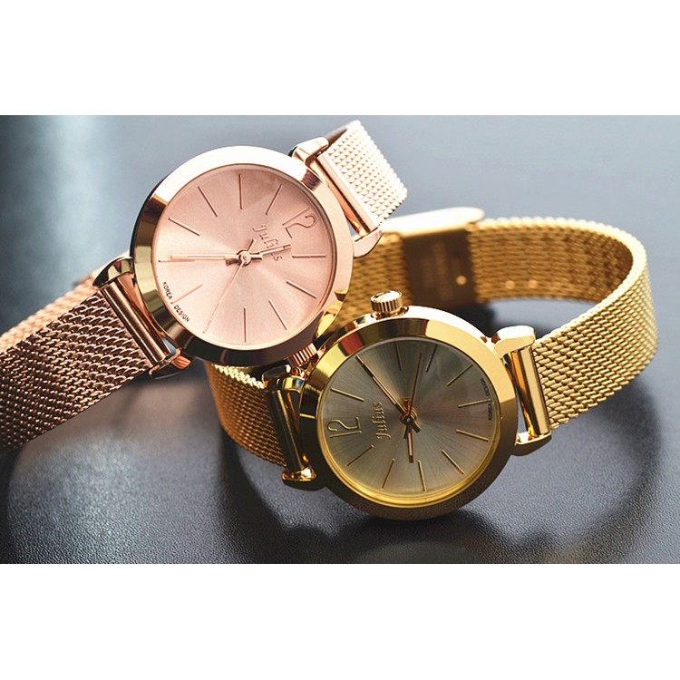 Đồng hồ nữ JULIUS Ja-732 vàng tặng 01 đồng hồ nam dây da | BigBuy360 - bigbuy360.vn