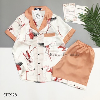 Myna Pyjamas - Bộ lụa satin Cộc Đùi hình