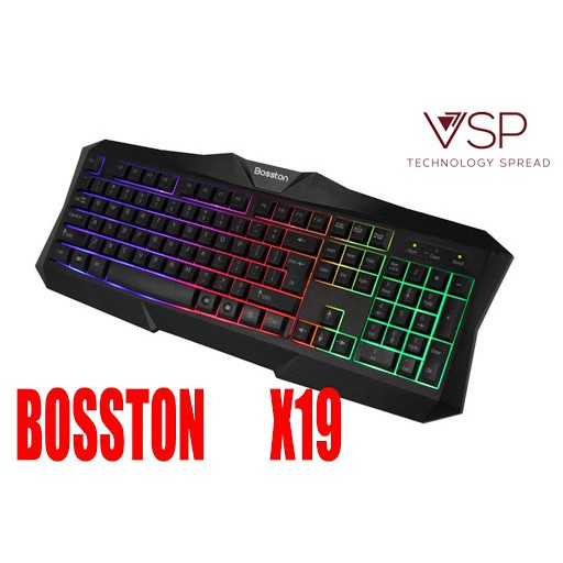 Bàn phím Keyboard Bosston X19 USB có đèn LED. Vi Tính Quốc Duy