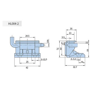 Bản lề tủ điện HL004-2.3 mạ đen