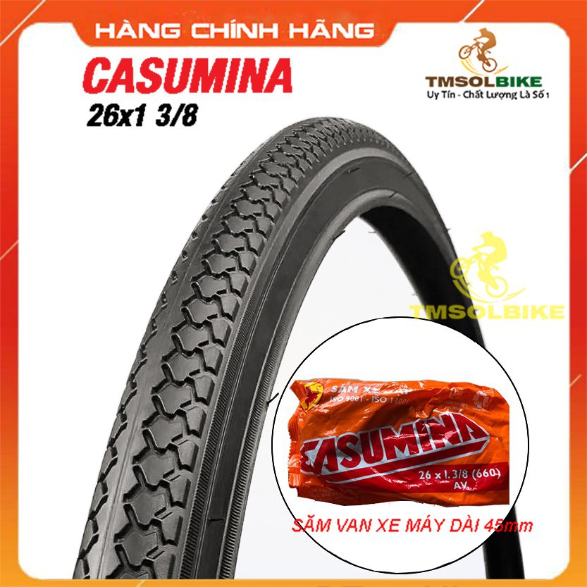 Vỏ Xe Đạp CASUMINA 26x1 3/8, Lốp Săm Ruột 3/8 (37-590)