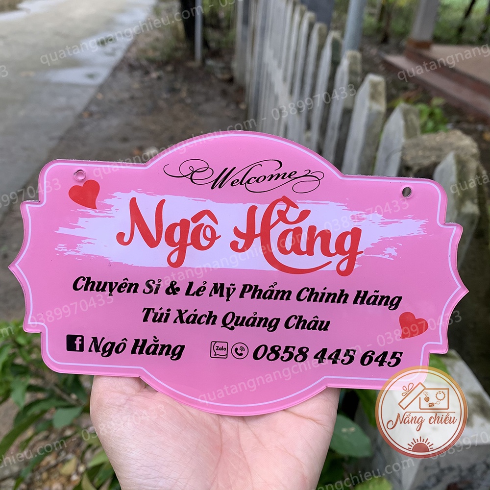 Bảng hiệu tên shop, định vị thương hiệu , Bảng shop giá rẻ nhất , chất liệu mica sáng bóng