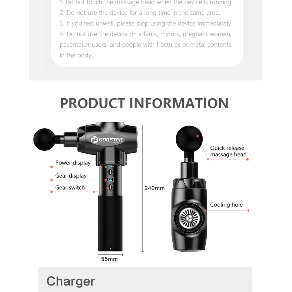 MUA LÀ CÓ QUÀ - BOOSTER E Máy massage giãn cơ massage điều trị đau nhức mỏi cơ, đau cơ do tập gym