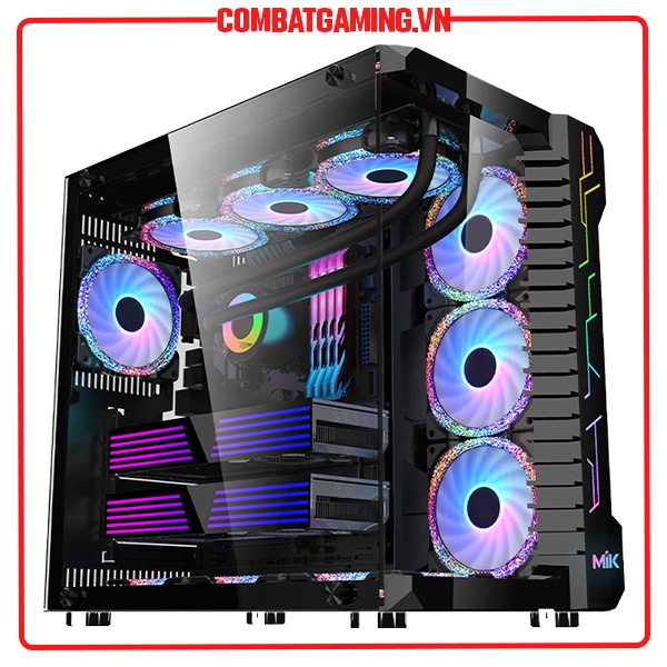Vỏ Thùng Máy Tính MIK LV07 RGB BLACK/WHITE/PINK