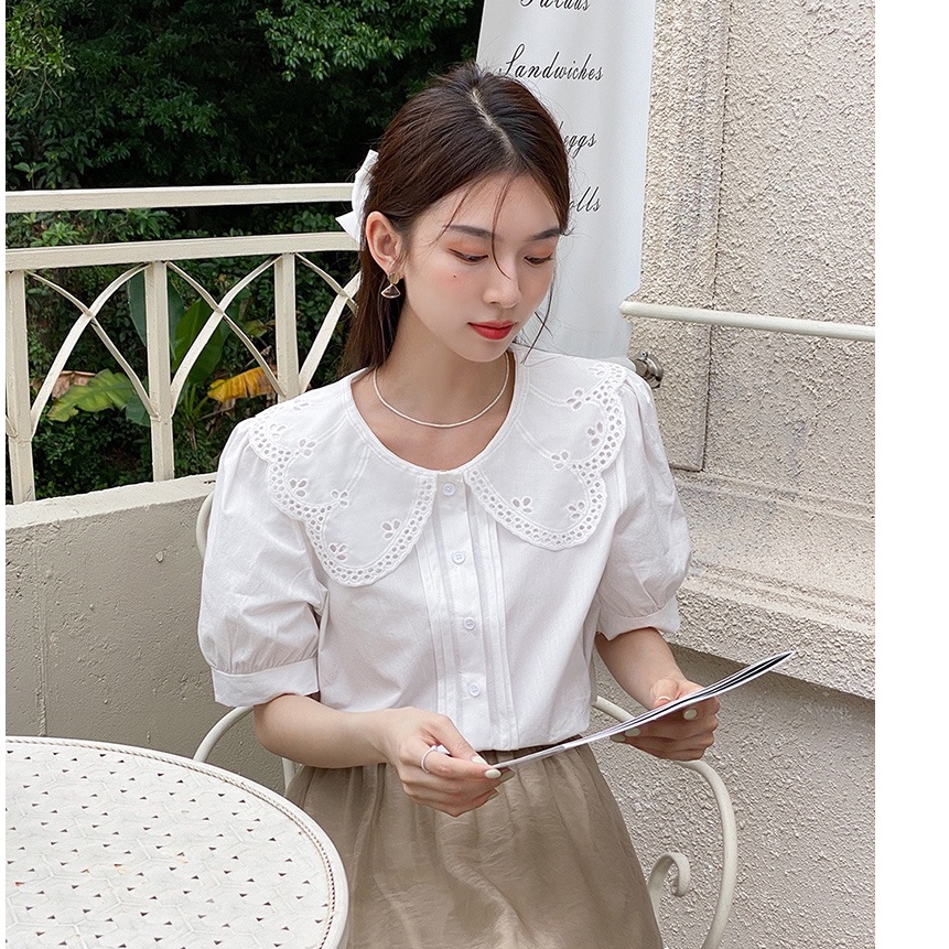 Áo Sơ Mi Hoa Khoét Rỗng Ngắn Tay Thời Trang Cá Tính 51700