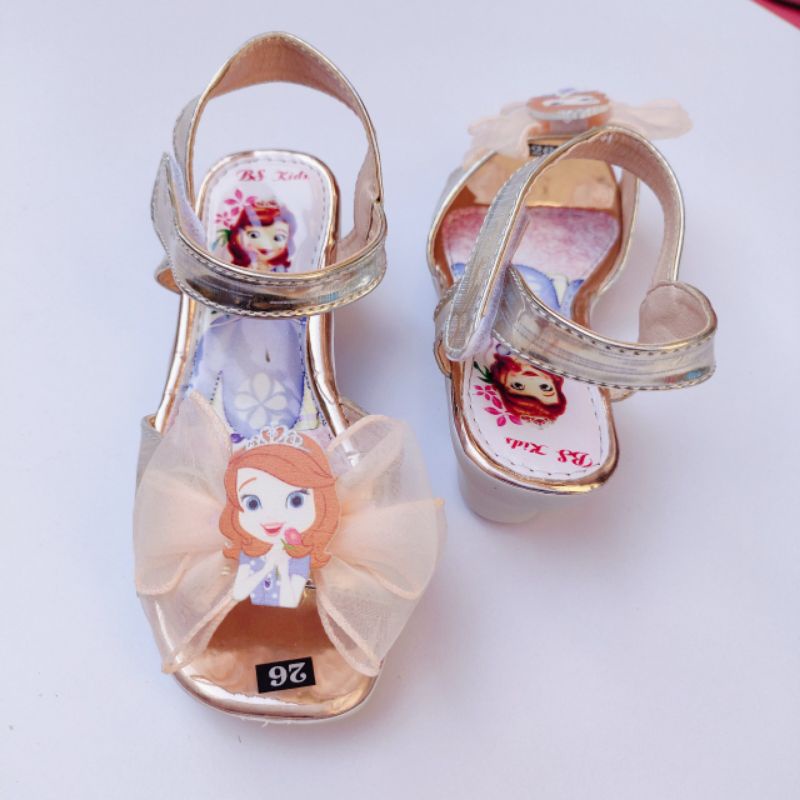 giày cao gót elsa đính lơ cho bé đế 2cm đủ sz 21 đến 35 mã 10