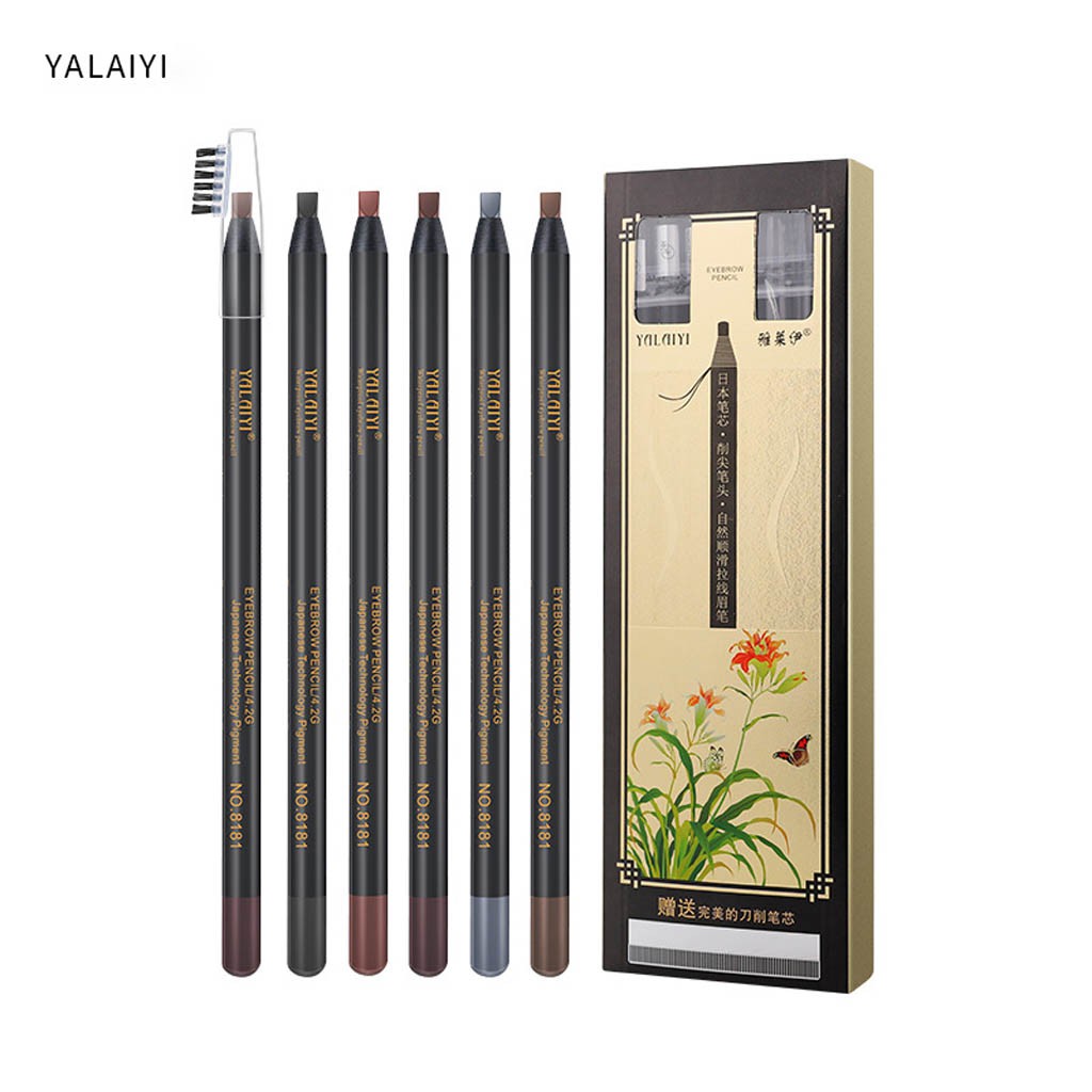 Chì xé cứng chì xé phẩy sợi YaLaiYi Make Up Milano Eyebrow Pencil hàng nội địa Trung
