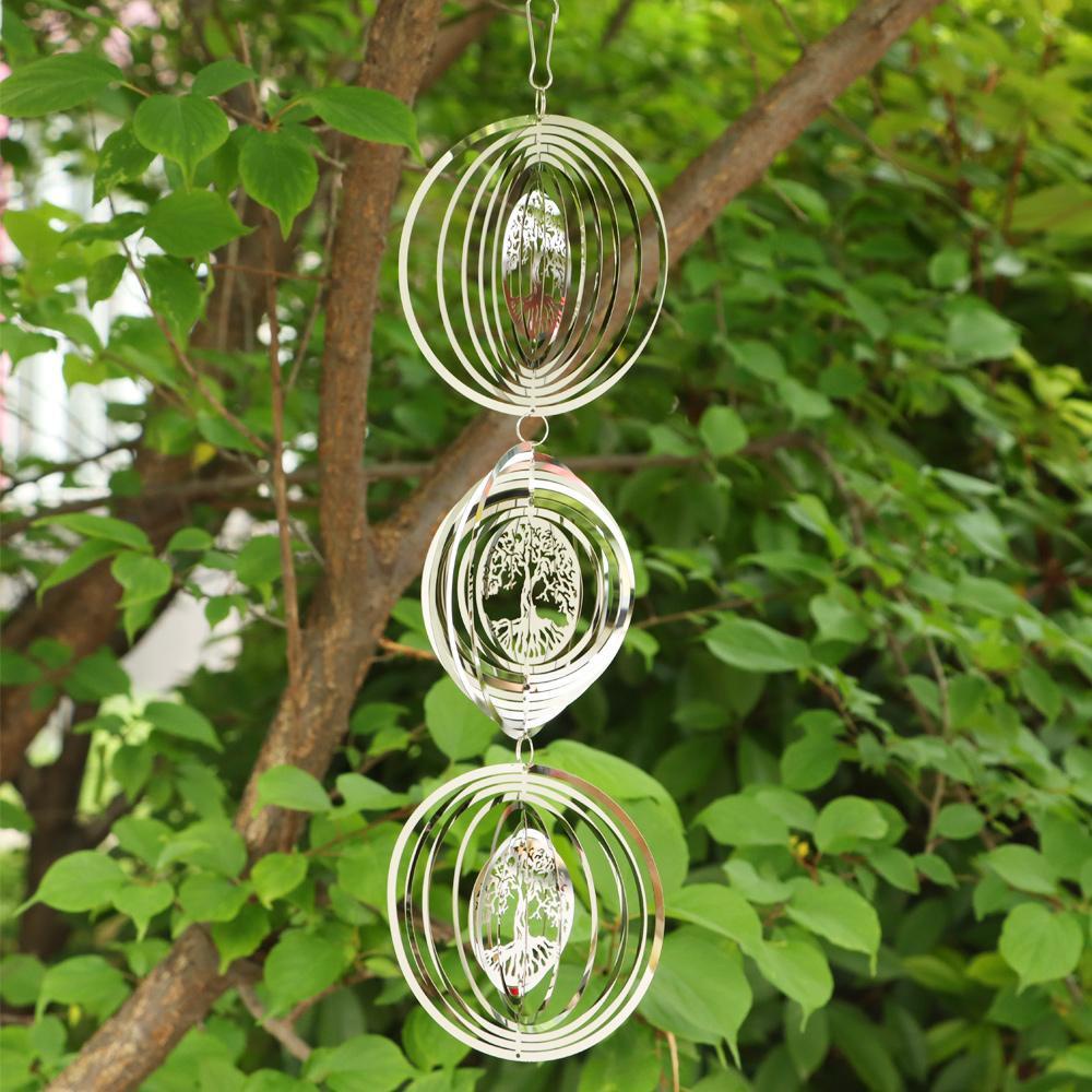 YNATURAL Chuông Gió Treo Ngoài Trời Bằng Thép Không Gỉ 3D