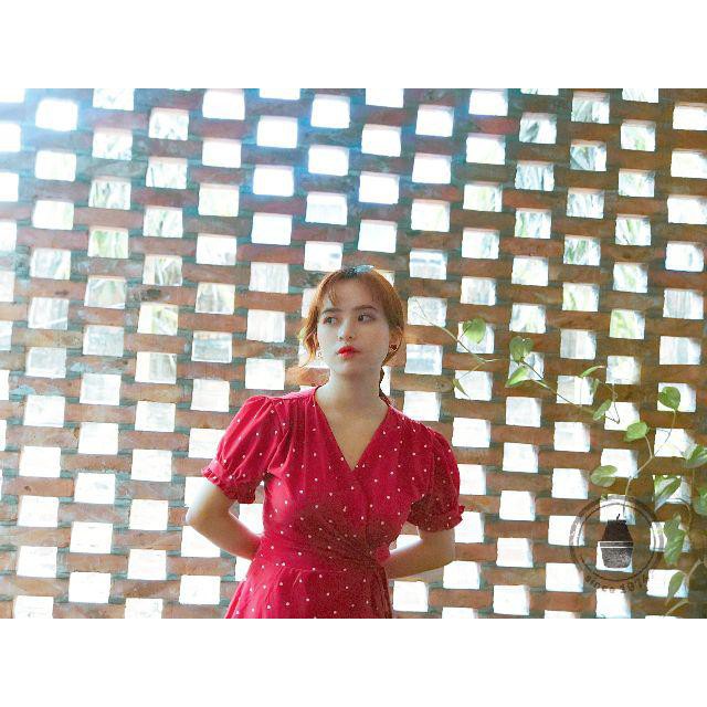 Đầm Nữ Đỏ Bi Đuôi Cá