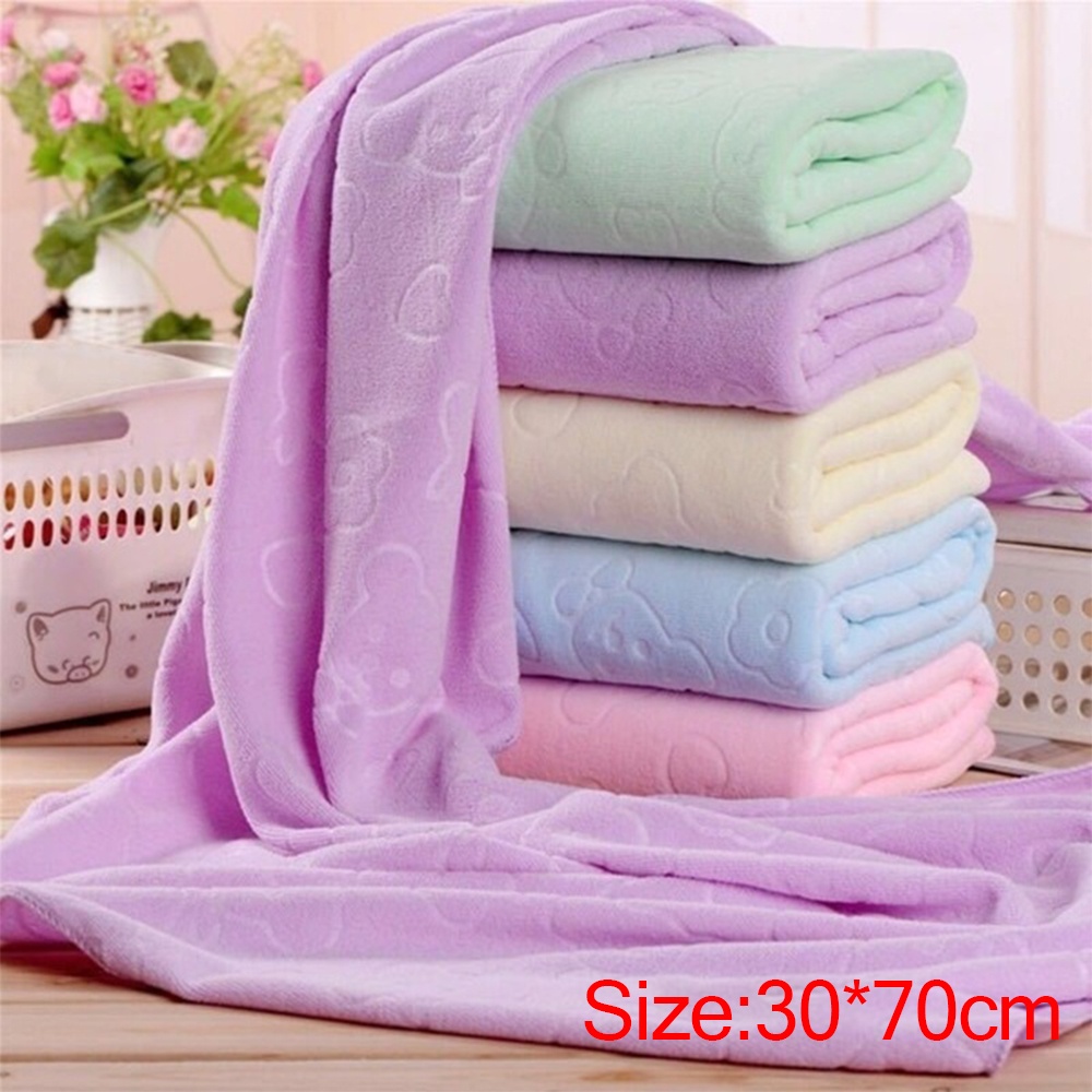 FUTURE Soft Shower Cloth Comfort Absorbent Bath Towels Bear Shape Microfiber Durable Antibacterial Dry Body/Multicolor