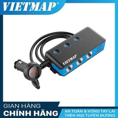 Bộ Chia Nguồn Ô tô An Toàn VietMap VM71 Cao Cấp – Tẩu Sạc Ô tô 3 Tẩu  4 Cổng Sạc USB - Phụ Kiện Ô Tô