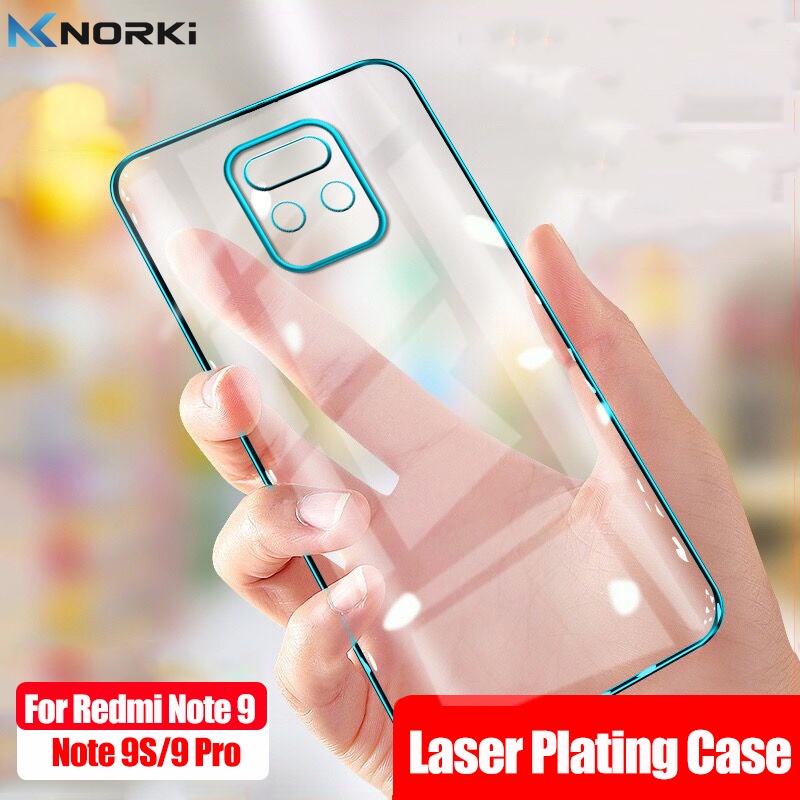 Ốp Điện Thoại Silicone Mềm Trong Suốt Viền Mạ Màu Cho Xiaomi Redmi Note 12 12Pro 9 9S 9Pro Max 8 8Pro