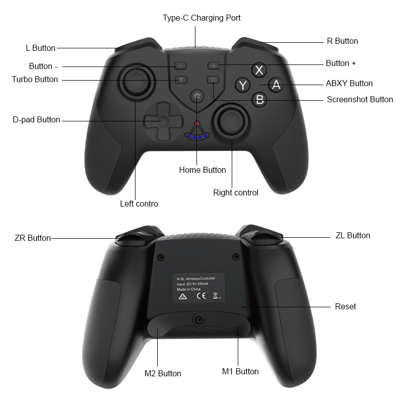 Tay cầm chơi game bluetooth không dây Nintendo Switch Pro mới