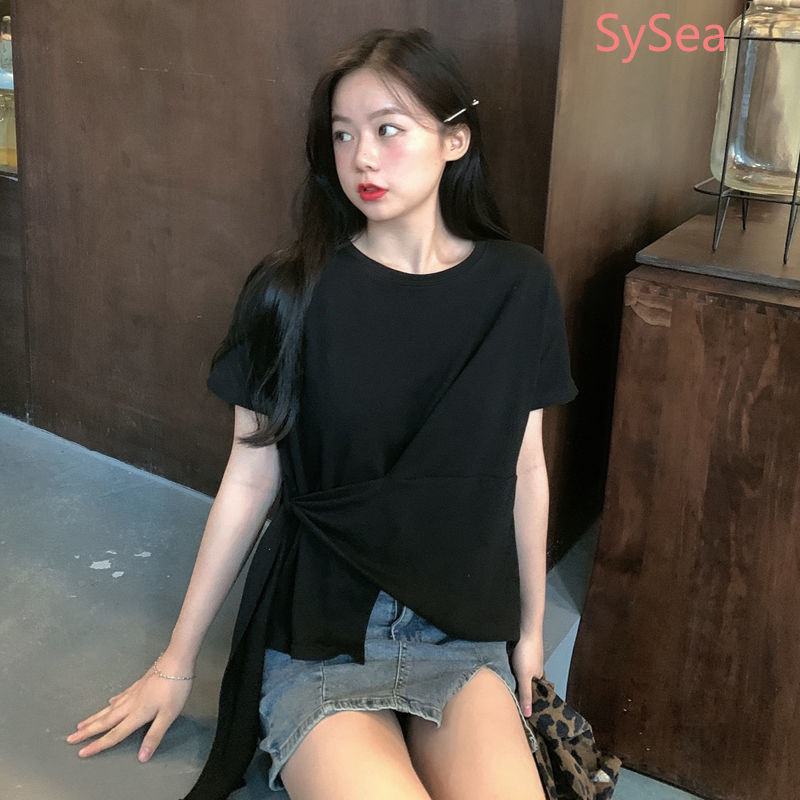 Áo thun ngắn tay phong cách Hàn Quốc mùa hè đơn giản dành cho nữ