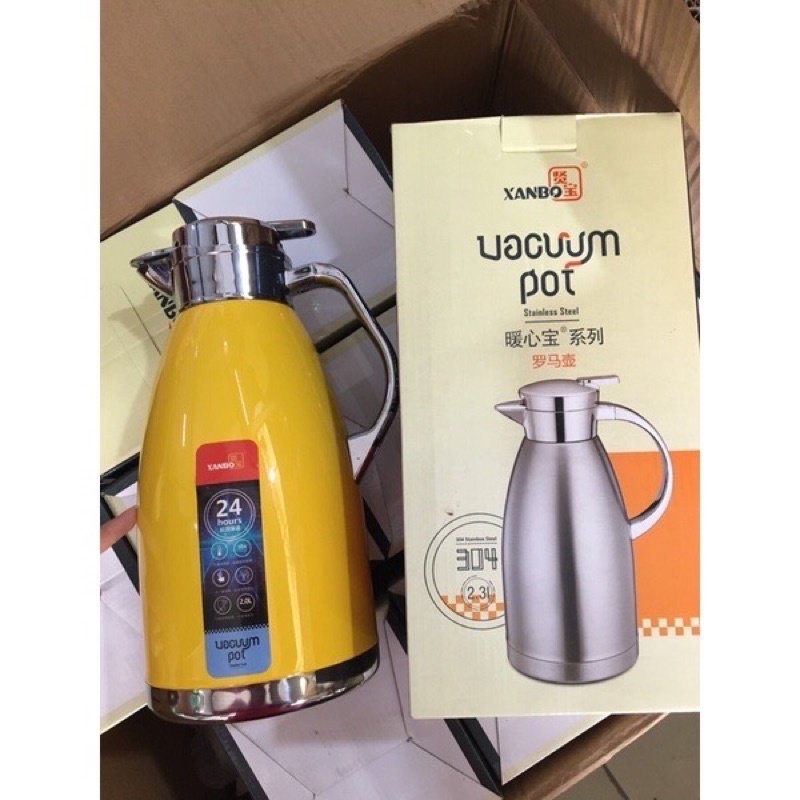 Bình giữ nhiệt nóng lạnh Xanbo 1,8lít và 2,3lít inox304 giữ nhiệt 24h