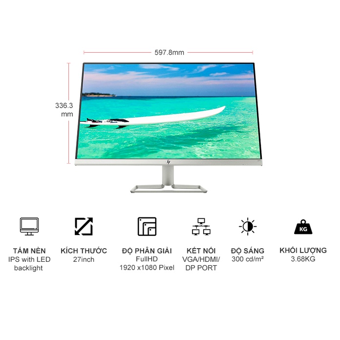 Màn hình HP 27f 27inch Full HD Display (3AL61AA) Hàng Chính Hãng