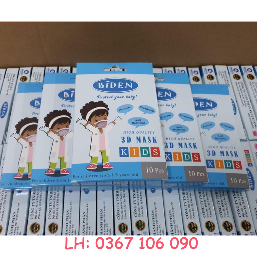 Khẩu Trang Trẻ Em 3D Mask BIDEN Hộp 10 Cái