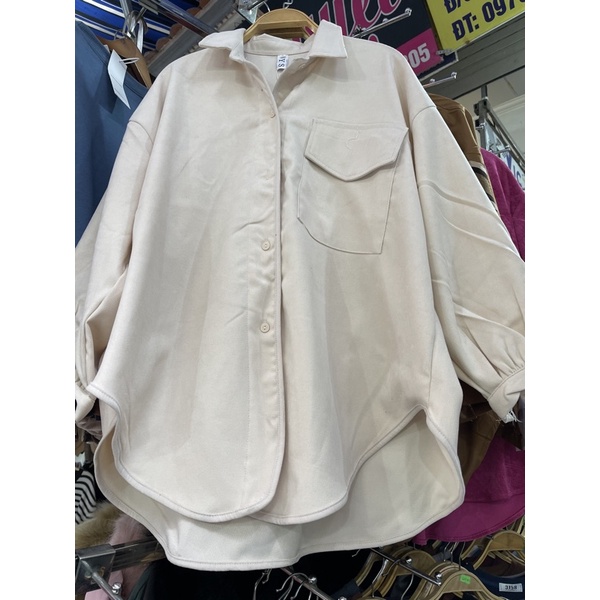 ÁO SƠ MI NHUNG TĂM FROM RỘNG SIÊU HÓT MS17728