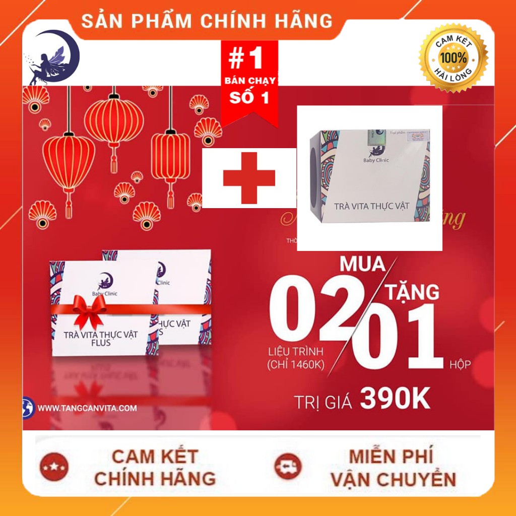 [MUA 4 TẶNG 1] Combo 4 Hộp Trà VITA Thực Vật Flus Tăng Cân-Tăng Cơ An Toàn Giá Tốt