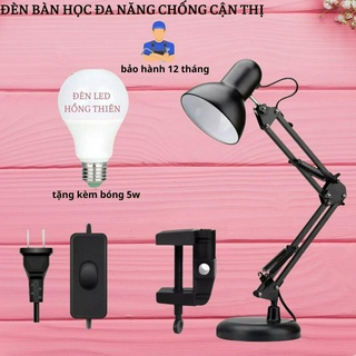 Đèn Bàn Học, Đèn Đọc Sách,Đèn Bàn Kỹ Sư Chống Cận Thị Tặng Kèm Bóng Led 5w